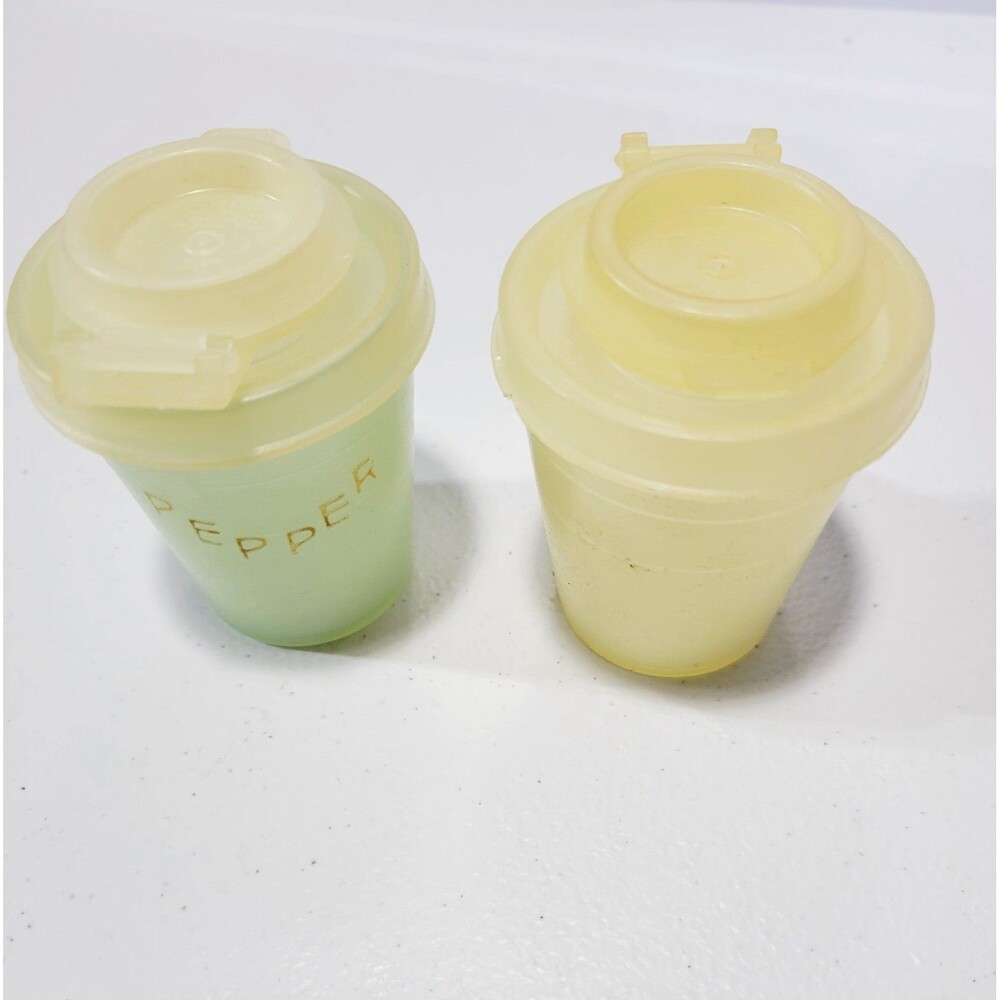 Vintage Midget Tupperware Mini 2.5" Salt Pepper Shakers